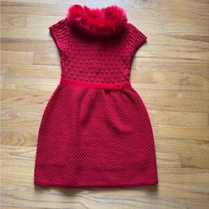 Janie and Jack Red Pleated Sleeveless Dress